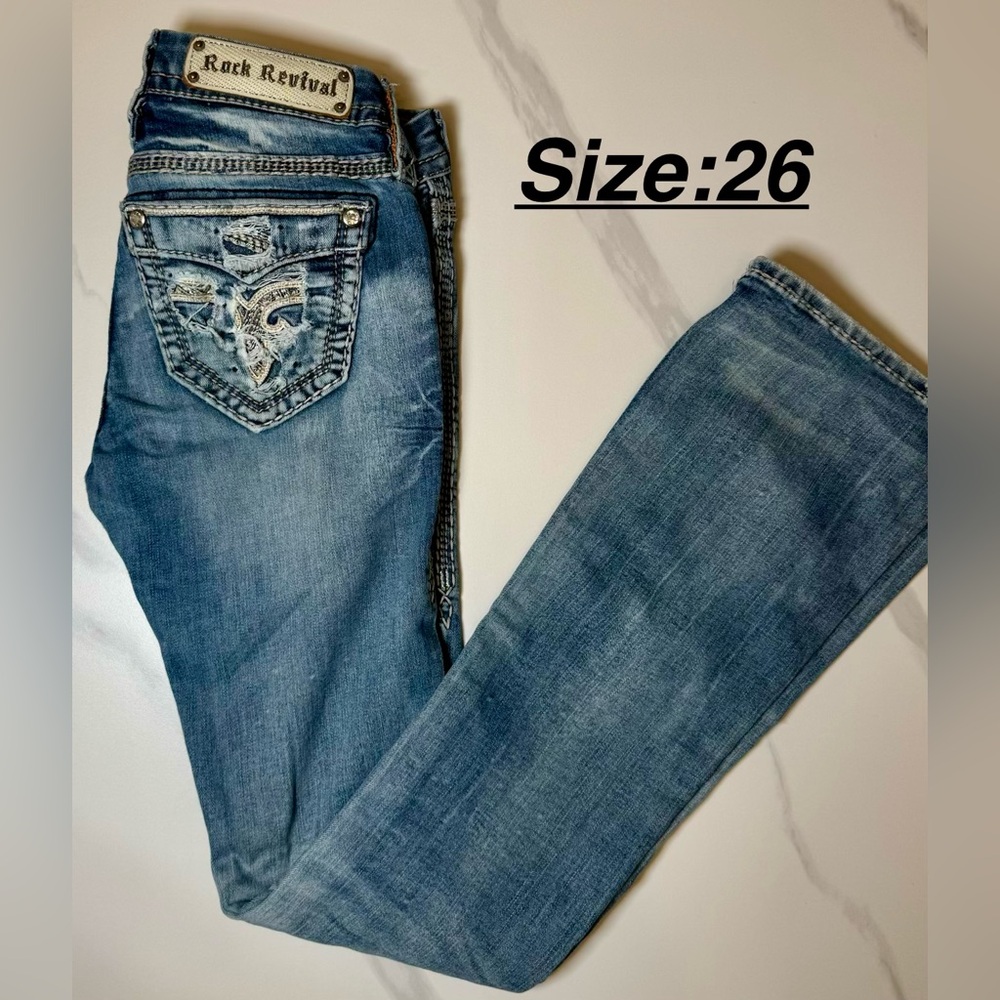Rock Revival Women's Boot Cut Jeans in Light Blue